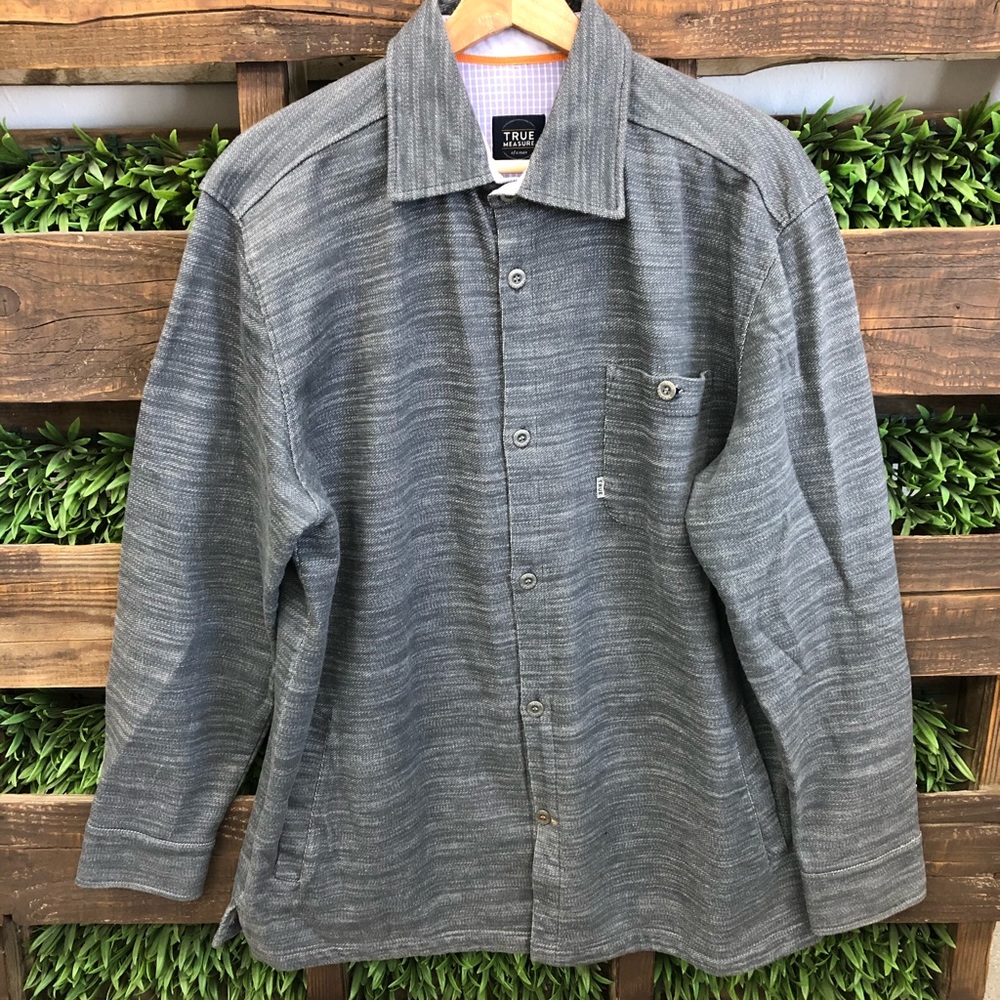 True Measure Heavy Thick Button Up Cotton Shirt